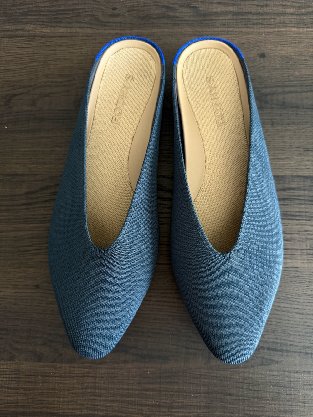 Rothy's Almond Demi Flat Slate Blue Size 9